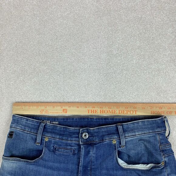 G-Star Raw D-Staq 5-Pocket Slim Denim Jeans Mens Size 36x29 Distressed - Picture 15 of 16